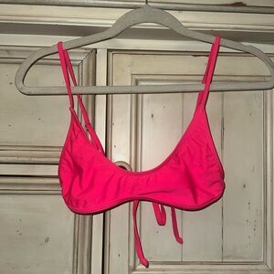 micro hot pink bikini top (NO BOTTOMS)